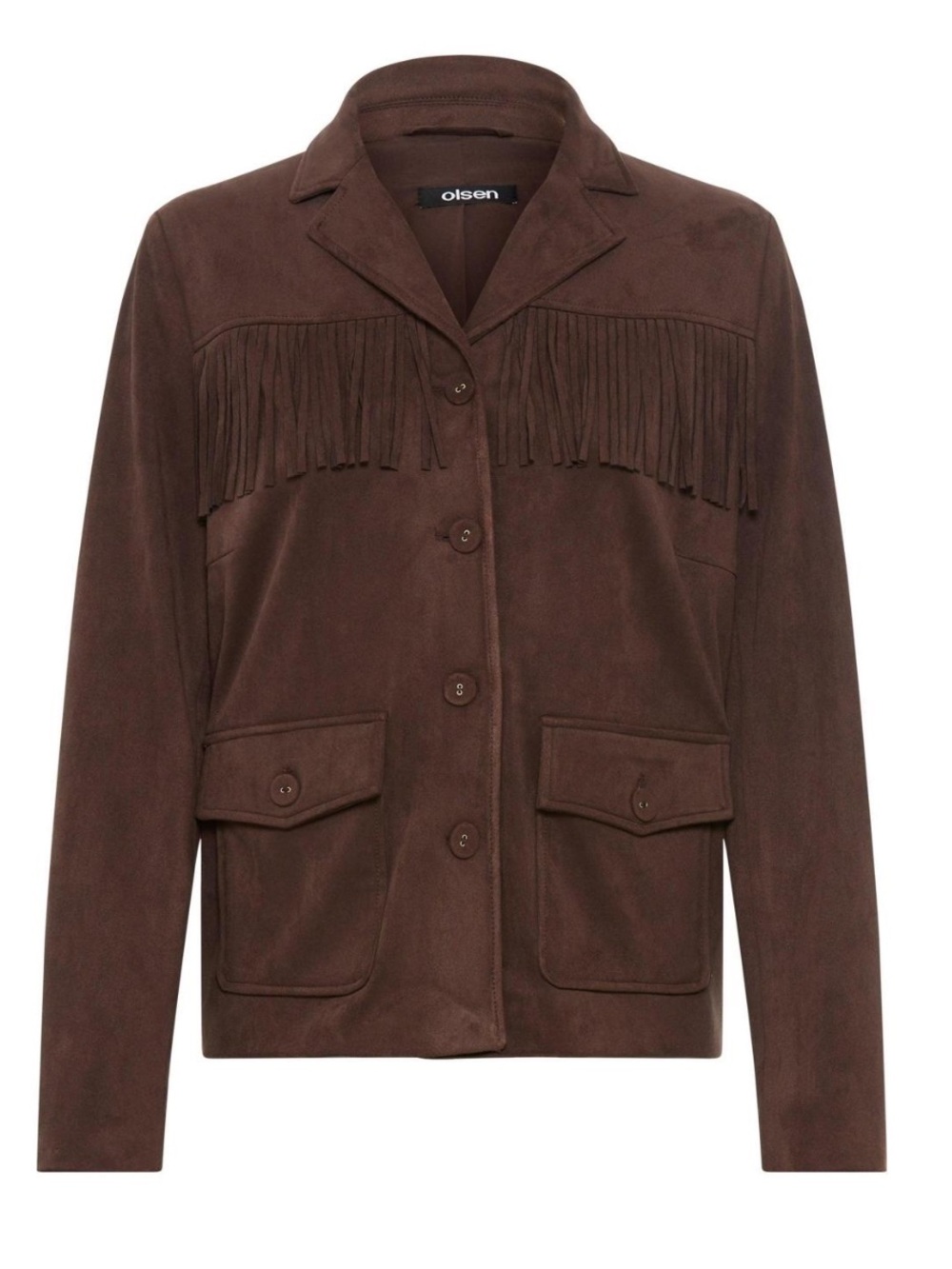BNWT OLSEN $249 faux suede fringe jacket